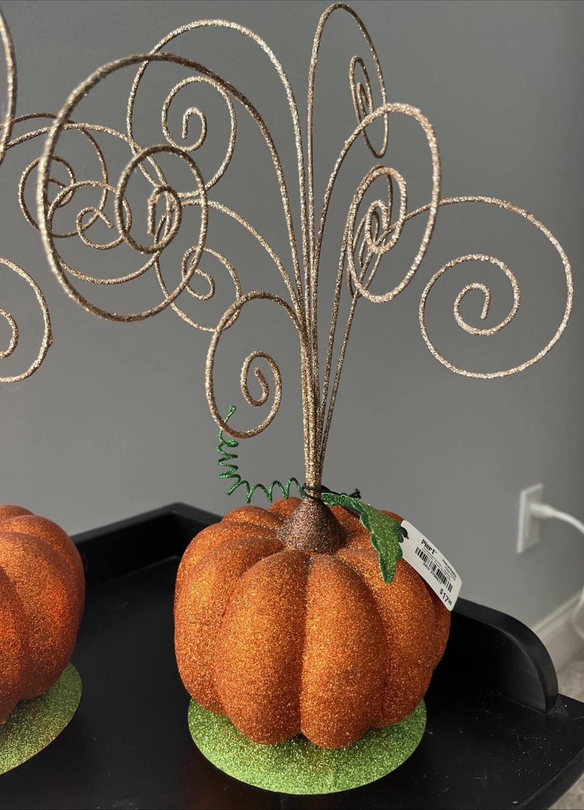 2 Pier 1 Glitter Pumpkin Tree Centerpiece