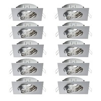 10 X Paulmann Einbauleuchten Quadro Schwenkbar 51Mm Eisen GebüRstet Inkl GU10 S