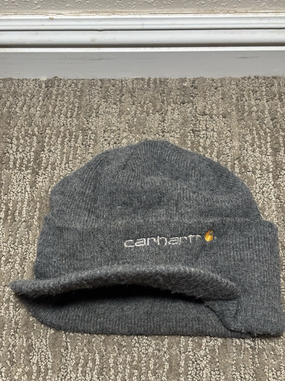 Carhartt Visor Beanie Hat Gray Knit One Size Fits All Discontinued Classic