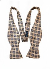 Robert Talbott Self-Tie Bow Tie with Blue and Green Geometric Pattern Great Feel