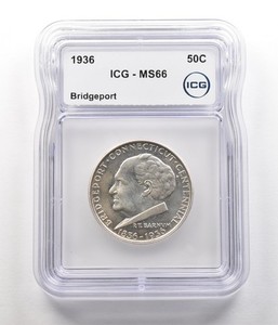 1936 Bridgeport Commemorative Half Dollar MS66 ICG a6790