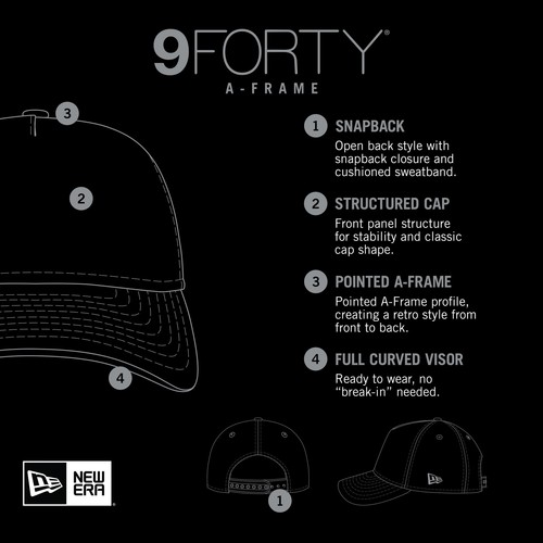 Men's New Era Black Seattle Mariners Gradient 9FORTY A-Frame M-Crown Trucker - Picture 6 of 6