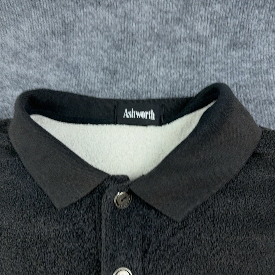 Vintage Ashworth Golf Sweatshirt Men’s XL Faded Black Terry Towel Crewneck 90s - Image 3 of 4
