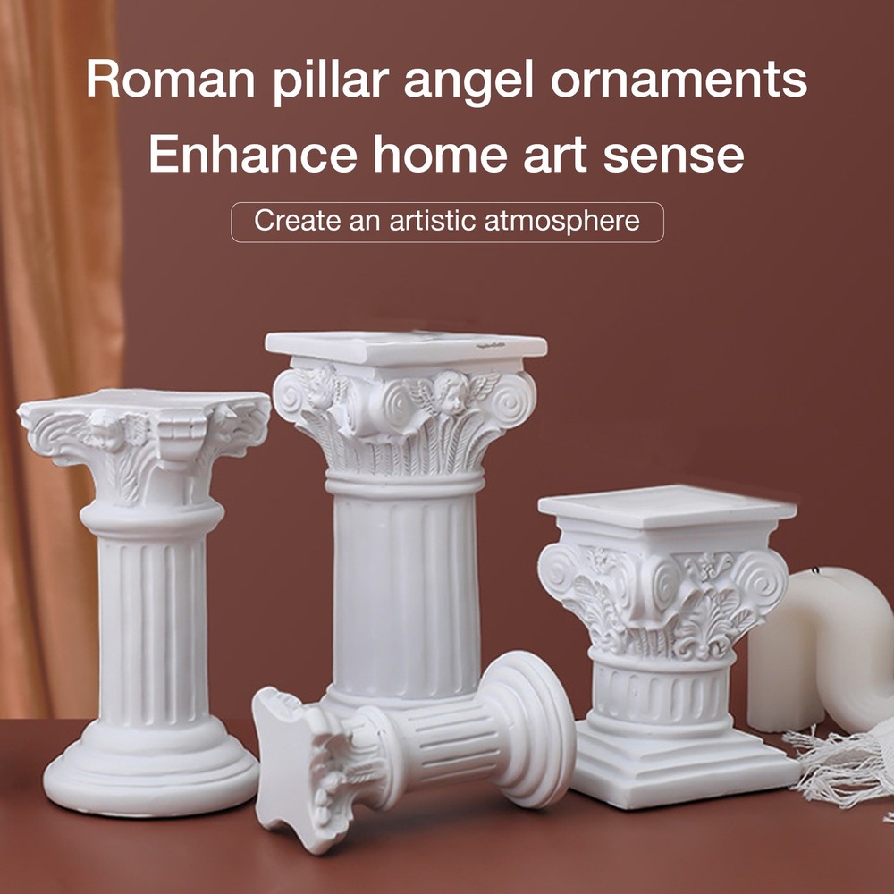 White Roman Greek Pillar Column Table for Home Decor