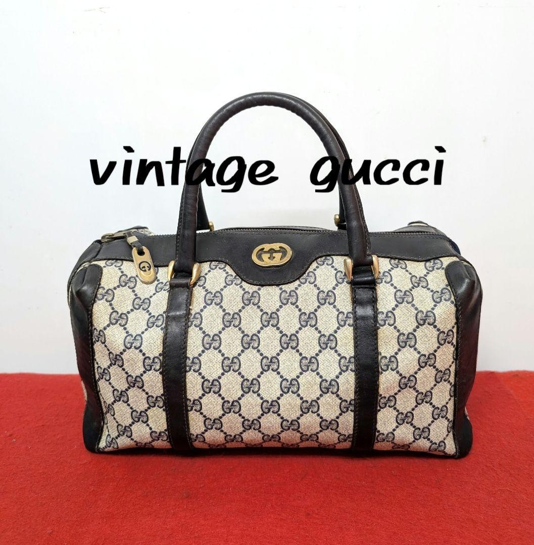 バッグ GUCCI Vintage GGPlus Mini Boston Handbag Authentic Vintage gg Gucci boston mini | Depop