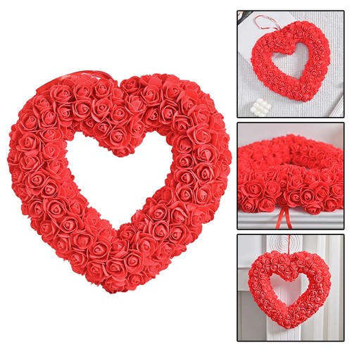 Couronne en mousse en forme de coeur rose pour d??coration int??rieure romantiqu - Picture 6 of 12