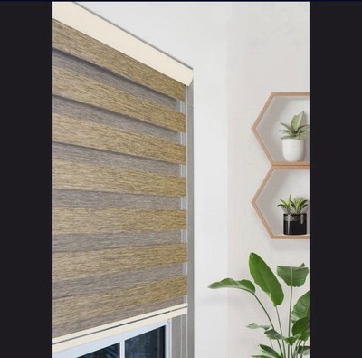Symple Stuff Custom-Cut Size Zebra Blinds for Indoor Windows Light Filtering 