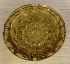 Anchor Hocking Fairfield Amber Glass Ashtray – 6” Starburst Mid‑Century Vintage