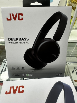 JVC HA-S36W Wireless Bluetooth Headphones – Deep Bass, Open Box (Like New, Black)