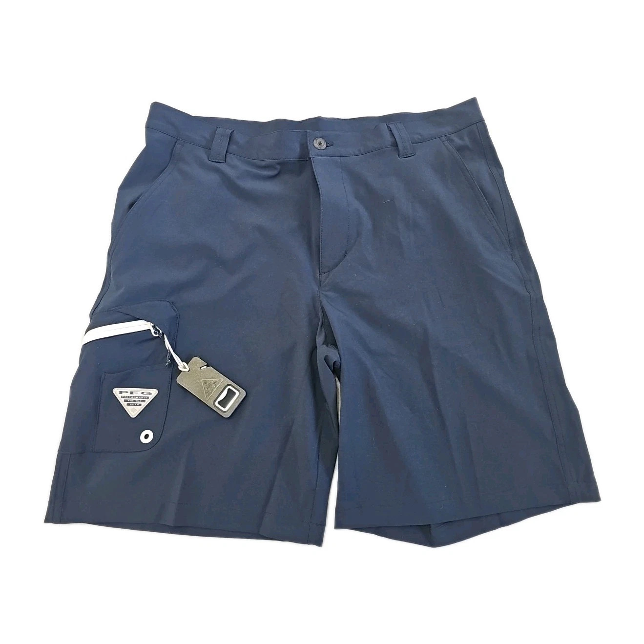 Columbia Omni-Shield Mens 36W Shorts PFG Blue Hiking Beach Bottle Opener POCKETS