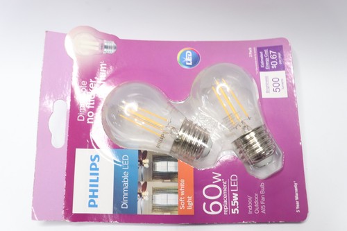 (2-Pk) Philips LED Dimmable A15 Light Bulb 60-Watt Soft White Clear 477778 - Picture 3 of 4