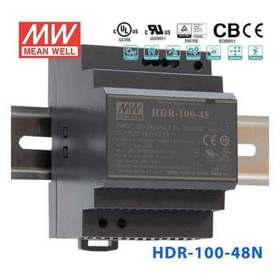 Mean Well HDR-100-48N Ultra Slim Step Shape Power Supply 100W 48V - DIN Rail