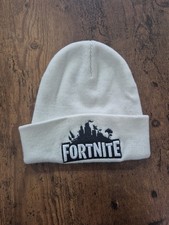 Fortnite Stocking Cap White Hat Kids Winter