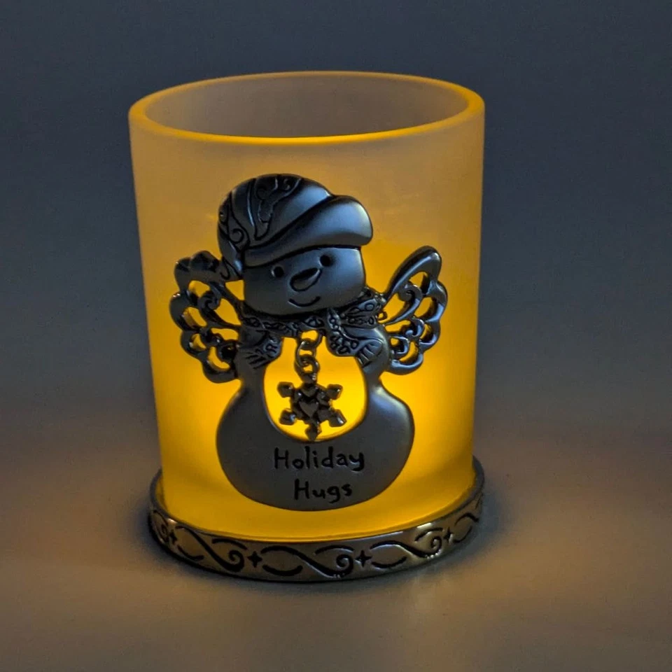 Ангел снеговик праздник Votive подсвечник подарок матовое стекло металлический Рождество - Изображение 3 из 4