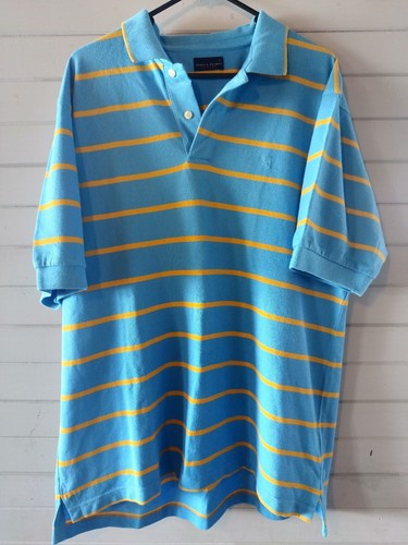 Arnold Palmer Golf Polo Shirt Mens Size XL Blue And Yellow Stripe