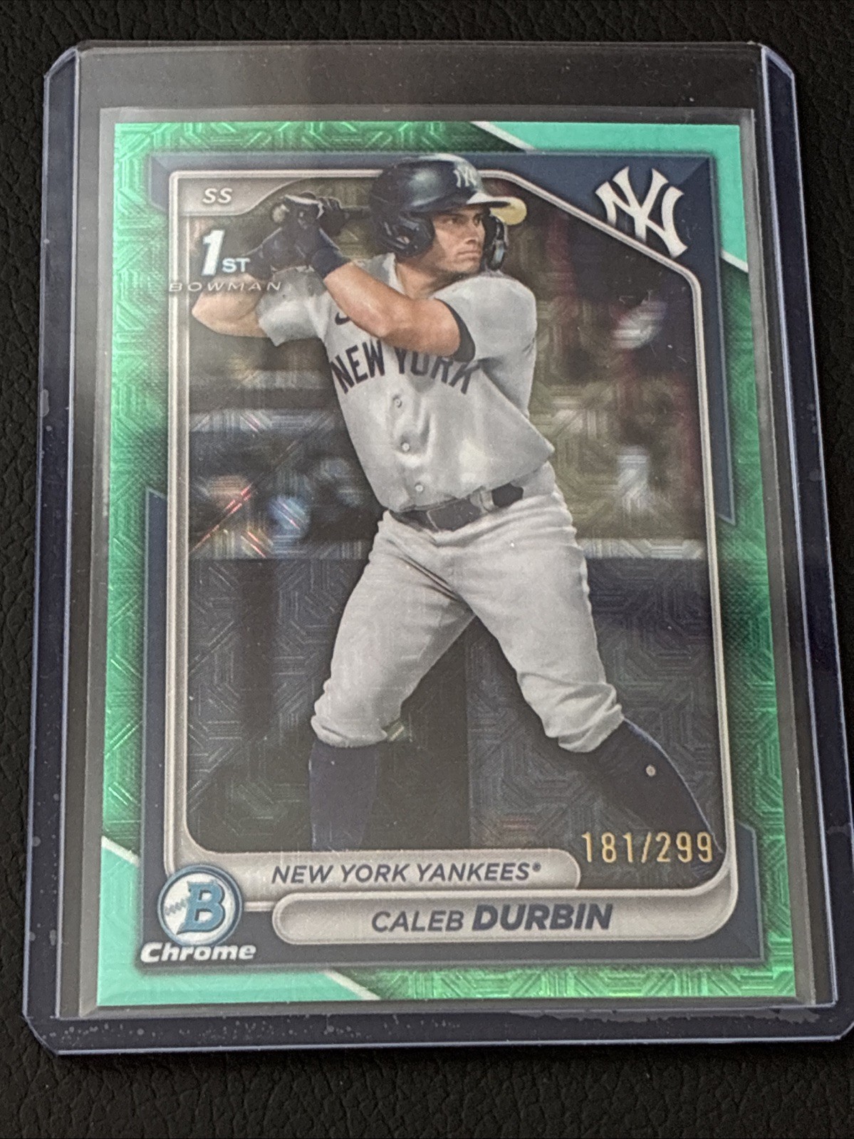 2024 Bowman Chrome Caleb Durbin Aqua Mojo Refractor # /299 1st Red Sox BCP-214