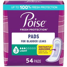 Poise Incontinence  Postpartum Pads for Bladder Leaks, 3 Drop Light Absorben...