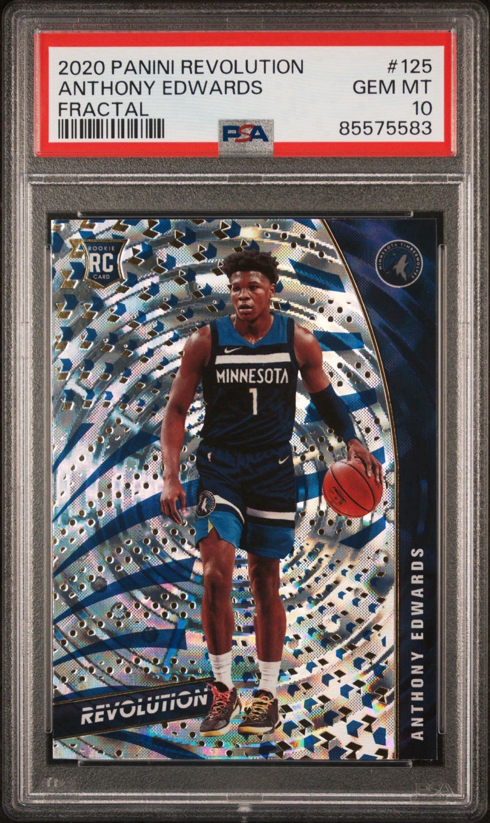 2020 Revolution - Rookie Anthony Edwards #125 Fractal (RC) PSA 10