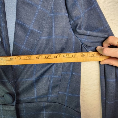 Cabi Sunset Kiss Windowpane Blazer 5425 Sz 8 Button Blue Academia Preppy Career - Picture 10 of 20