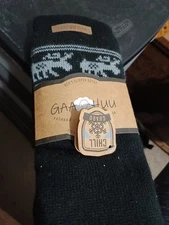 GAA HUU Men's Thermal Socks Fuzzy Size 9-13 Chill Guard Black Gray Moose NWT
