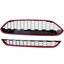 Kühlergrill Set ST-Wabendesign Rot Schwarz Glanz für Ford Fiesta 2013–2017