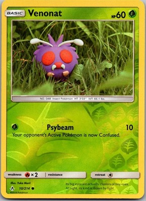 VENONAT 10/214 COMMON UNBROKEN BONDS POKEMON REVERSE HOLO