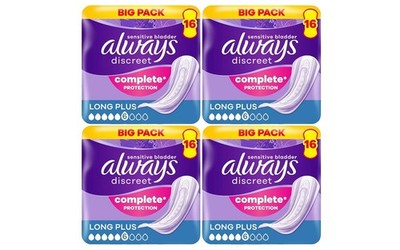 Always Discreet Sensitive Blasen Inkontinenzeinlagen lang plus Pad dünn - 64er Pack