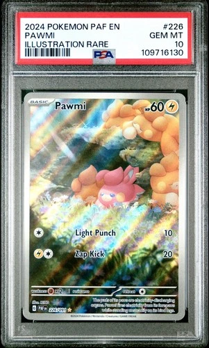 PSA 10 Pawmi IR 226/091 Paldean Fates Illustration Rare Holo 2024 Pokemon Gem
