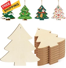 Wooden Christmas Tree Ornaments to Paint 3.5inch, Christmastree 