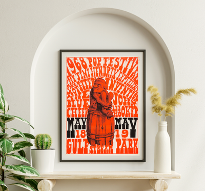 Jimi Hendrix Miami Pop Festival-2 FL May 18 1968 Concert Poster