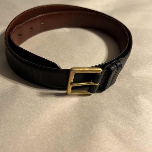 COACH 7600 Men’s Black Cowhide Leather Belt Solid Brass Buckle Size 90cm 36"