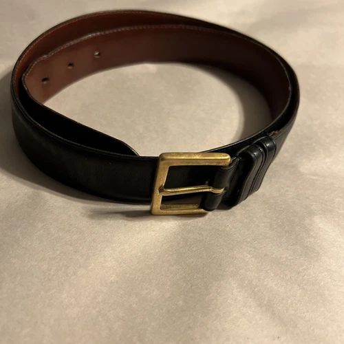 Cintura uomo Coach 7600 in pelle di vacchetta nera fibbia ottone massiccio misura 90 cm 36"