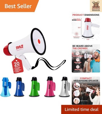 Compact Battery Operated 20W Megaphone - Perfect for Events & Safety Drills