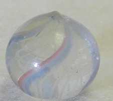 19543m Peewee .49 Inches Vintage German Handmade Latticino Swirl Marble Mint