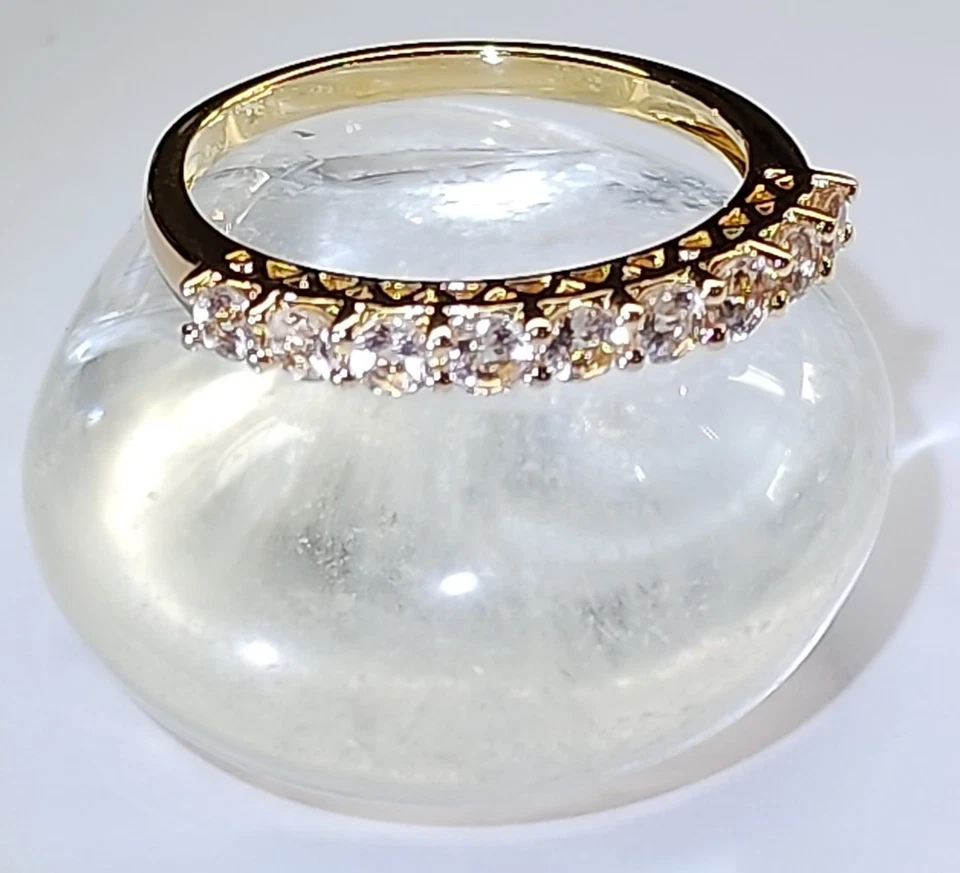 MORGANIT RING GR.21 (ca.66) 925/- SILBER Vergoldet ,9 STEINE 3mm rund - Bild 4 von 4