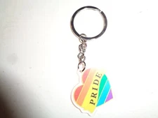 Pride Heart Rainbow Bag Clip Keychain