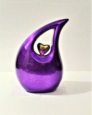 Purple Metal Teardrop Urn for Human Ashes for Adult Memorial Ashes Urns us