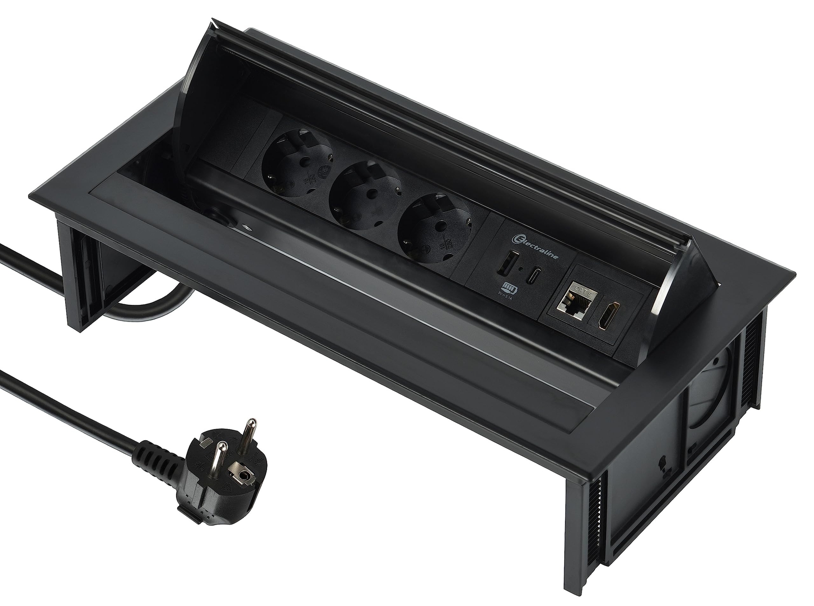 Electraline 62577 Multipresa a Scomparsa Pop-up per Scrivania/Tavolo Presa a inc