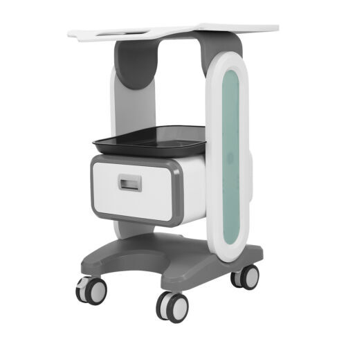 3 Tiers Lab Carts Mobile Medical Cart with 1 Drawer & 2 Tray Lab Serving Cart - Picture 5 of 14