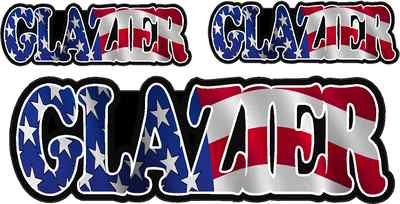 3 pack 8'' Glazier American Flag Hard Hat Sticker Window Glass Decal Sticker