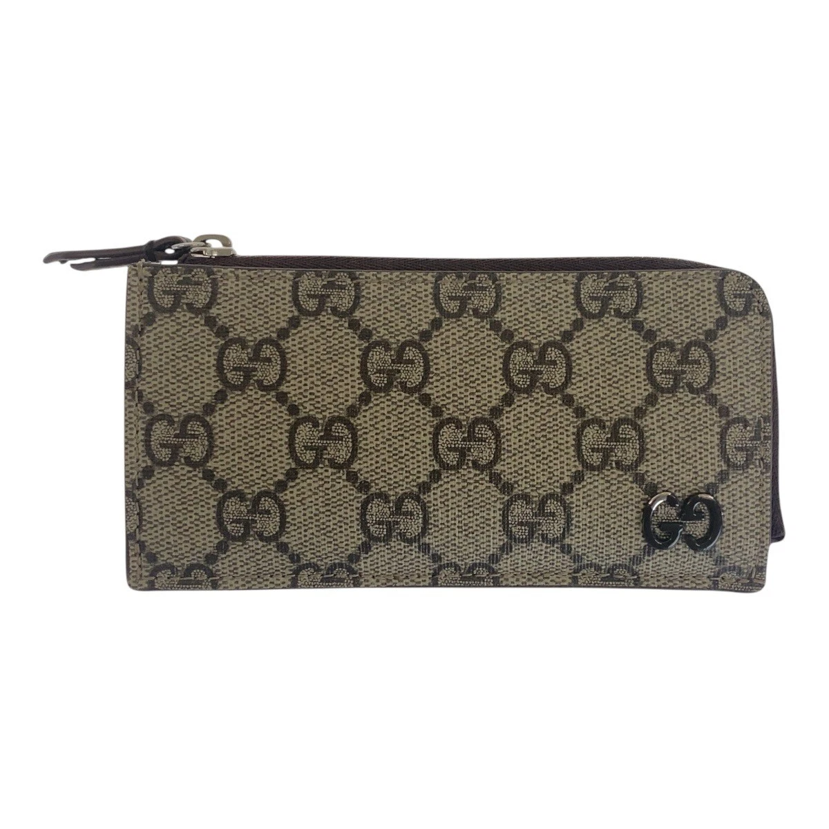 Porte monnaie GUCCI GG détails 295233 2184 porte cartes beige marron GG toile suprême