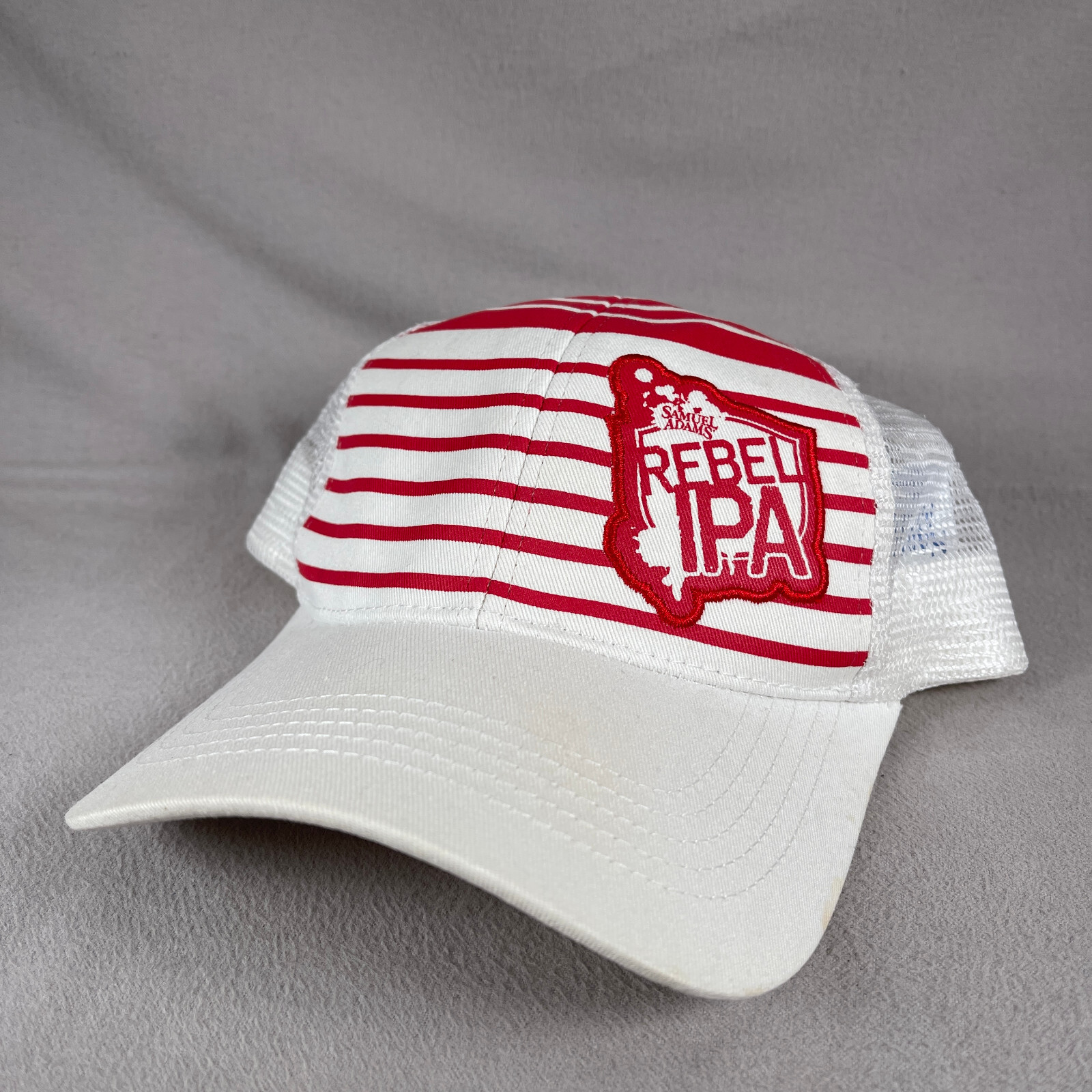 Samuel Adams Rebel IPA Hat Mens One Size White Trucker Cap Embroidered Patch