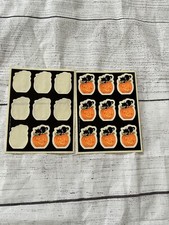 Vintage Hallmark stickers Halloween pumpkin black cat one full sheet  2 sticker