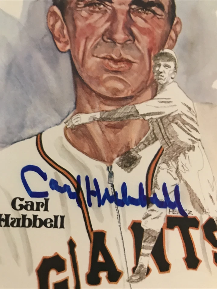 Carl Hubbell SIGNED PEREZ STEELE JSA POSTCARD New York Giants HOF MINT Auto! - Image 3 of 3