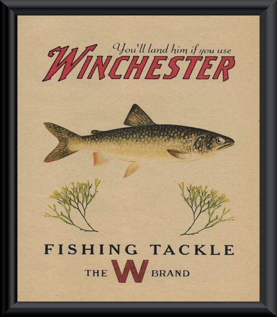 Publicité Ancienne Winchester - Tackle Pêche - Réimpression Sur Papier 90 Ans