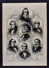 Leslie Civil War Print President Lincoln's First Cabinet Welles Seward Blair etc