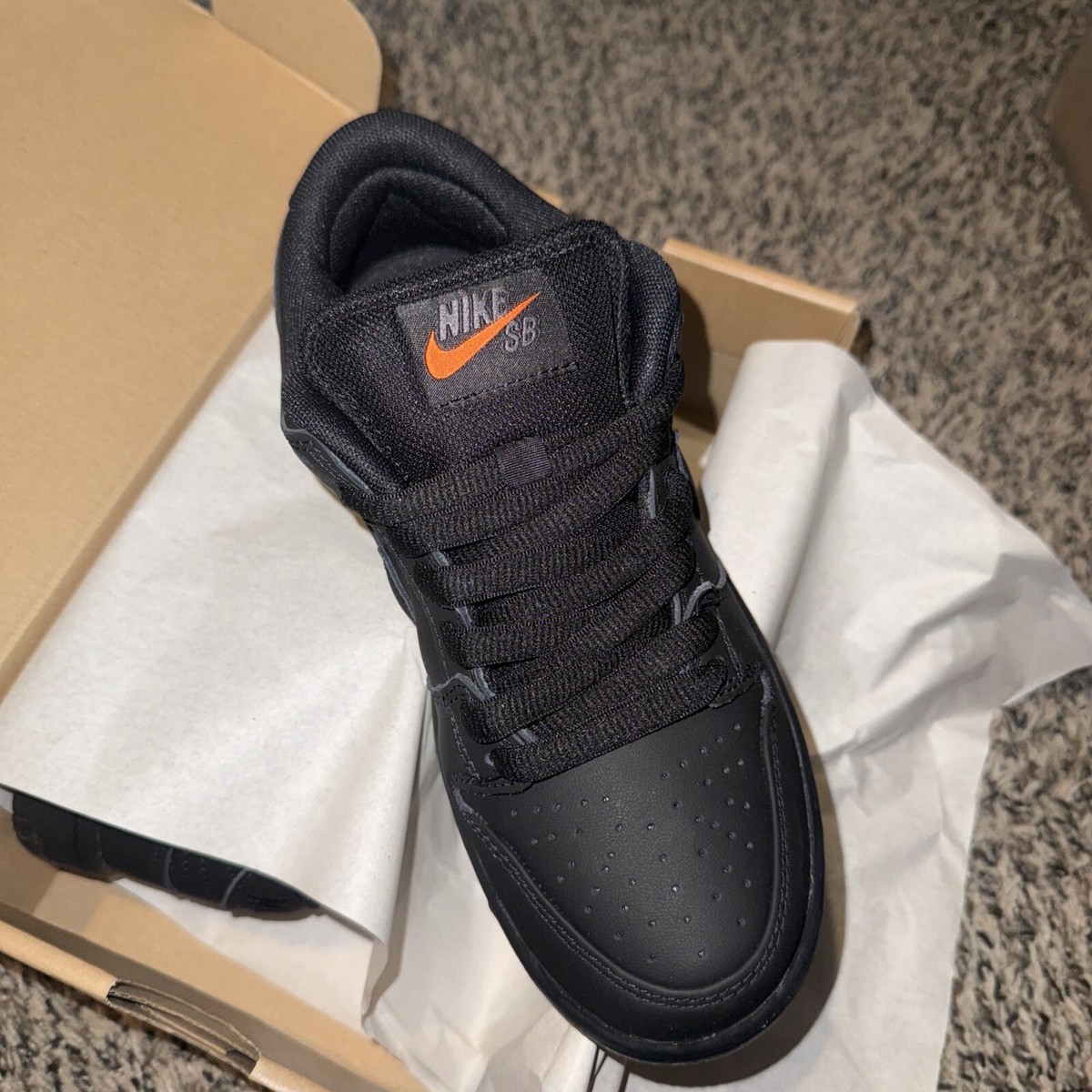 Nike Sb Dunk Low Pro Triple Black Sz 5 | eBay