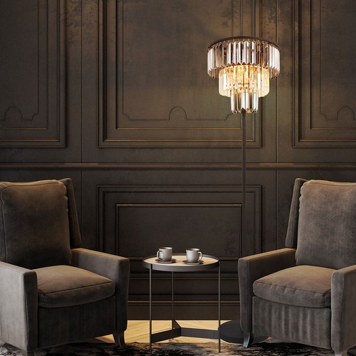 Piantana 3 Fiamma Cristallo Lampada Letto H 160 CM - Foto 5 di 11