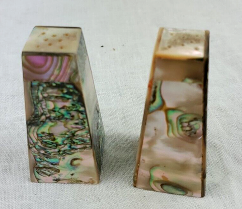 Saleros y pimienta vintage con cáscara de abulón ~ - Imagen 2 de 5