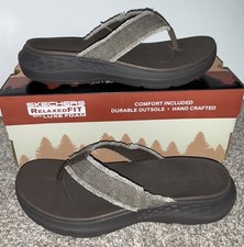 Skechers Relaxed Fit Pelem Emiro Thong Sandals Brown Men\'s Size 8 Slides Summer Skechers Men main image 4